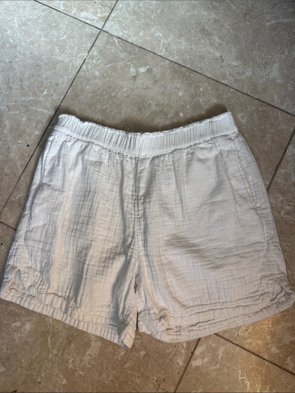Old Navy White High-Waist Gauze Shorts